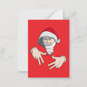 Cooler Gangsta Hip Hop Hand Rap Weihnachtsmann Mitteilungskarte