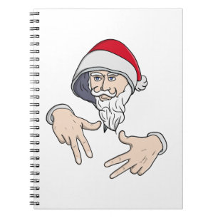 Cooler Gangsta Hip Hop Hand Rap Weihnachtsmann Notizblock