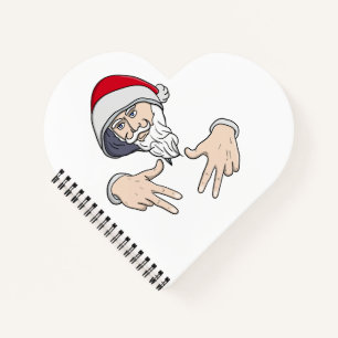 Cooler Gangsta Hip Hop Hand Rap Weihnachtsmann Notizbuch