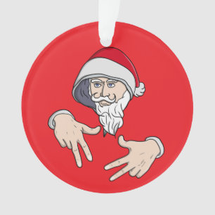 Cooler Gangsta Hip Hop Hand Rap Weihnachtsmann Ornament