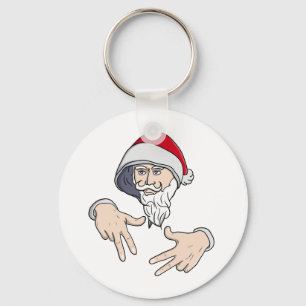 Cooler Gangsta Hip Hop Hand Rap Weihnachtsmann Schlüsselanhänger