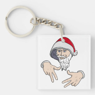 Cooler Gangsta Hip Hop Hand Rap Weihnachtsmann Schlüsselanhänger
