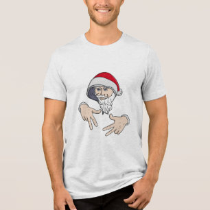 Cooler Gangsta Hip Hop Hand Rap Weihnachtsmann Tri-Blend Shirt