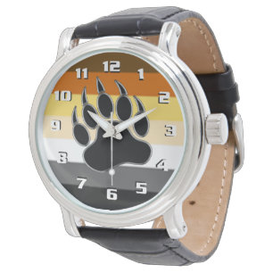 Cooler Gay Bear Pride Flag Bear Paw Armbanduhr