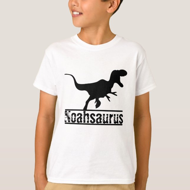 Cooler Geburtstag Personalisierter Dinosaurier-Shi T-Shirt (Vorderseite)