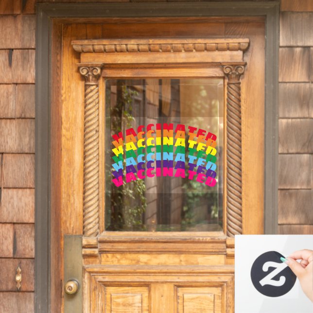 Cooler, geimpfter Regenbogen-Gay Pride Fensteraufkleber (Haustür)
