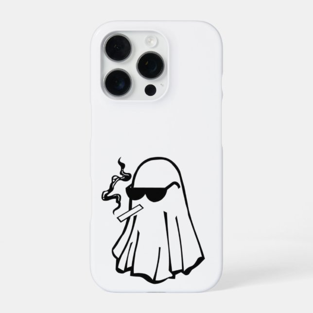 Cooler Geist mit Zigarette – Halloween-Handyhülle iPhone 16 Pro Hülle (Rückseite)