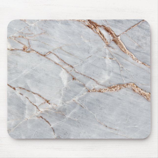 Cooler geometrischer Graugoldmarmor Mousepad (Vorne)
