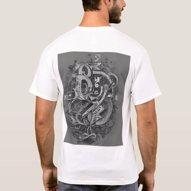cooler geometrischer T - Shirt. T-Shirt (Rückseite)