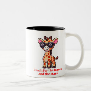 Cooler Giraffe-Cartoon mit Sonnenbrille, Süße Tier Zweifarbige Tasse
