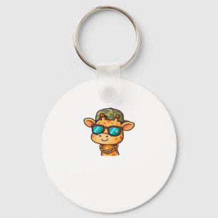 Cooler Giraffe � Lustiges Streetwear-Cartoon-Tier Schlüsselanhänger