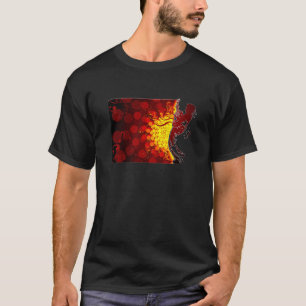 cooler Gitarrenmusiker-Silhouette-Druckhintergrund T-Shirt