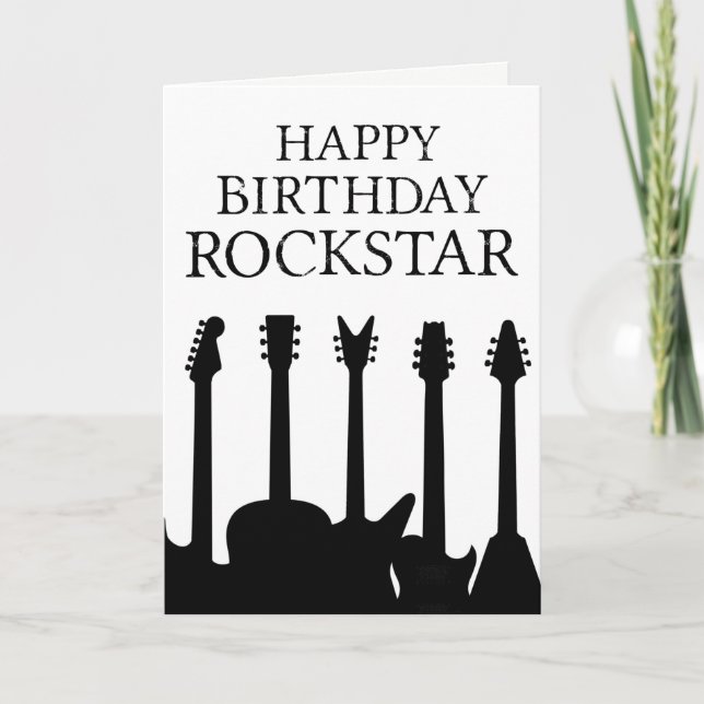 Cooler Gitarrist Rockstar Rock & Roll Geburtstag Karte (Vorderseite)