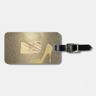 Cooler Glitter, hoher Schuh, monogramm-personalisi Gepäckanhänger
