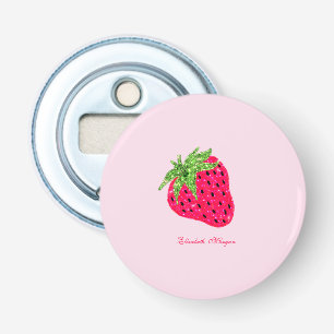 Cooler Glitzer Erdbeere Rosa Flaschenöffner