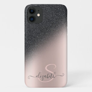 Cooler Glitzer Ombre Rose Gold Monogram Case-Mate iPhone Hülle