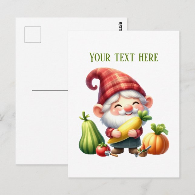 Cooler Gnom gemischtes Gemüse Bauer anpassbar Postkarte (Vorne/Hinten)