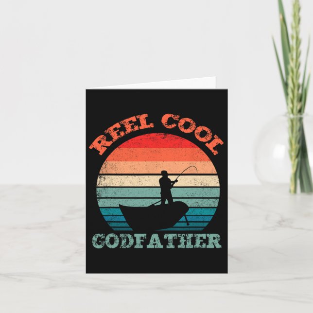 Cooler Godvater Angeln Vintages Retro Karte (Vorderseite)