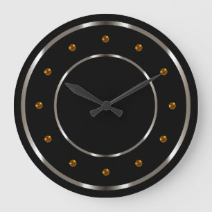 Cooler Gold-Silber- und Schwarz-Metallic-Look Große Wanduhr