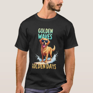 Cooler Golden Retriever Surfer Hund T-Shirt