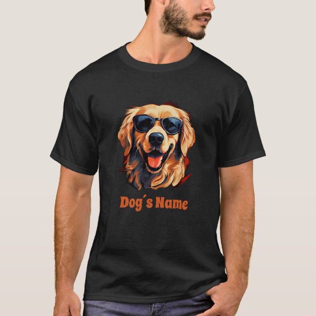 Cooler Goldener Retriever mit Sonnenbrille T-Shirt (Vorderseite)