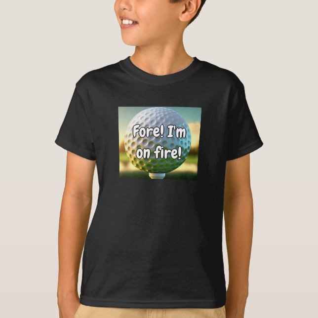 Cooler Golf Ball Spaß Einzigartiges Kids Shirt (Vorderseite)