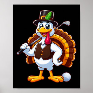 Cooler Golf Thanksgiving Gobble Spieler Truthahn G Poster