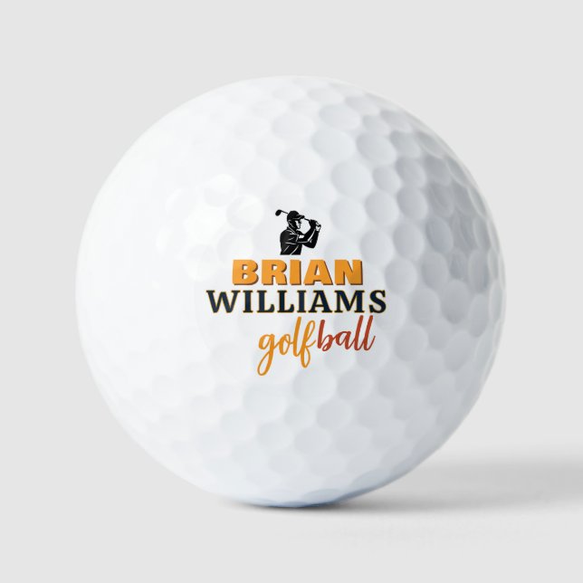Cooler Golfspieler Name Golfball (Vorderseite)
