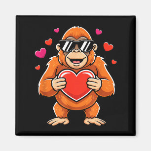 Cooler Gorilla, der Herz-Valentins-Affen-Kinder-Ju Magnet