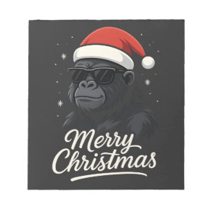 Cooler Gorilla-Weihnachten Lustiges Xmas Gorilla-F Notizblock