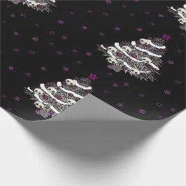 Cooler Goth Entwurf mit Baum und den Schädeln Geschenkpapier