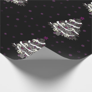 Cooler Goth Entwurf mit Baum und den Schädeln Geschenkpapier