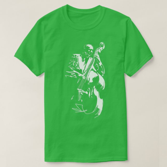 Cooler Grafik Jazz Liebhaber Upright Bass Player D T-Shirt (Design vorne)