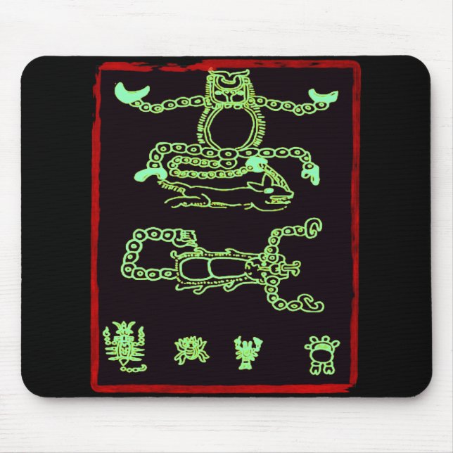 Cooler grüner Mayaentwurf Mousepad (Vorne)