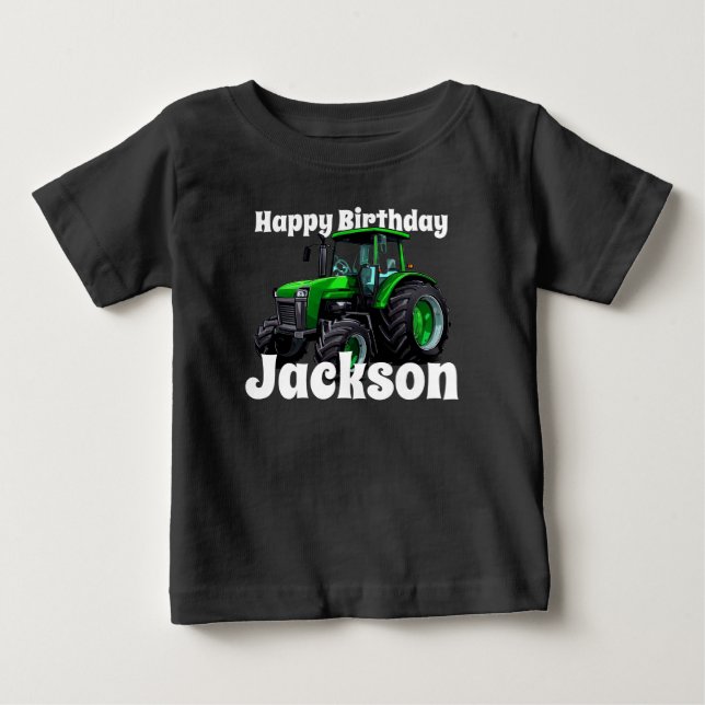 Cooler Grüner Traktor Geburtstag Baby T-shirt (Vorderseite)