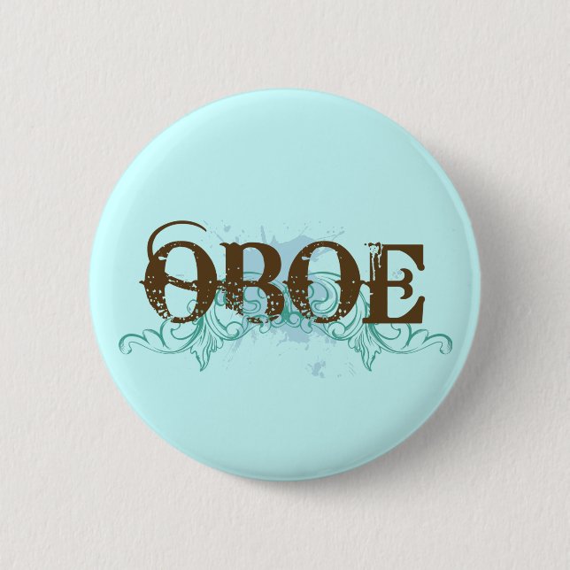Cooler Grunge Oboe Knopf Button (Vorderseite)