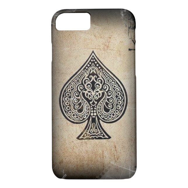 Cooler Grunge-Retro künstlerisches PokerKaroass Case-Mate iPhone Hülle (Rückseite)