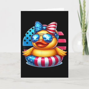 Cooler Gummi-Ente USA-Flagge Süße Ente 4. Juli  Karte