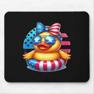 Cooler Gummi-Ente USA-Flagge Süße Ente 4. Juli Mousepad