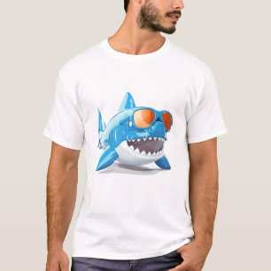 Cooler Hai auf Urlaub Niedliche Entdeckungsreise T-Shirt