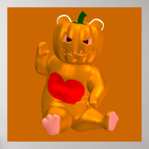 Cooler Halloween-Bär Poster