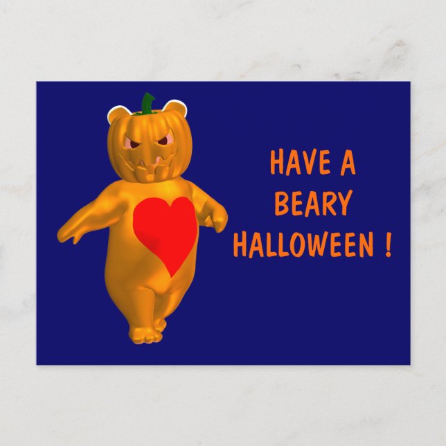 Cooler Halloween-Bär Postkarte (Vorderseite)