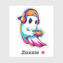 Cooler Halloween Ghost Gamer Aufkleber