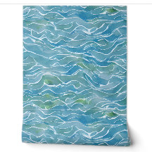 Cooler handgemalter Wasserfarben nautischer Blauer