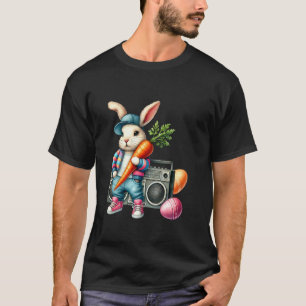 Cooler Hase mit Karotte und Ghettoblaster T-Shirt