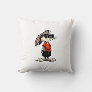 Cooler Hase mit Sonnenbrille Cartoon-Illustration Kissen