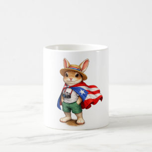 Cooler Hase Puerto Rico-Flagge Outfit Vibes Boricu Kaffeetasse