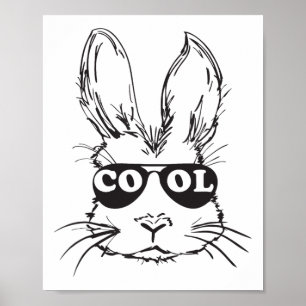 Cooler Hasen Gesicht Frohe Ostern Shirts Für Junge Poster