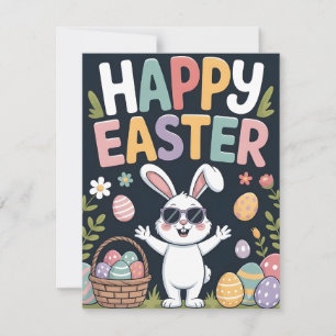 Cooler Hasen-Sonnenbrille Frohe Ostern Spaßkarte Feiertagskarte