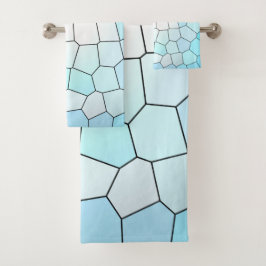 Cooler hellblauer Mosaik-Muster-Entwurf Badhandtuch Set